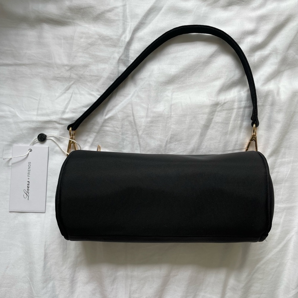 Lovers + Friends Black Nylon Augustine Barrel Bag